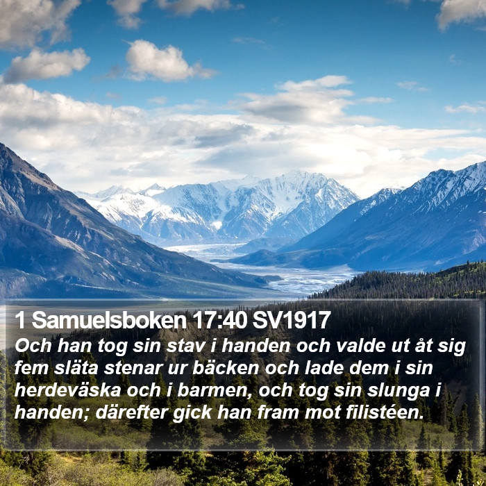1 Samuelsboken 17:40 SV1917 Bible Study