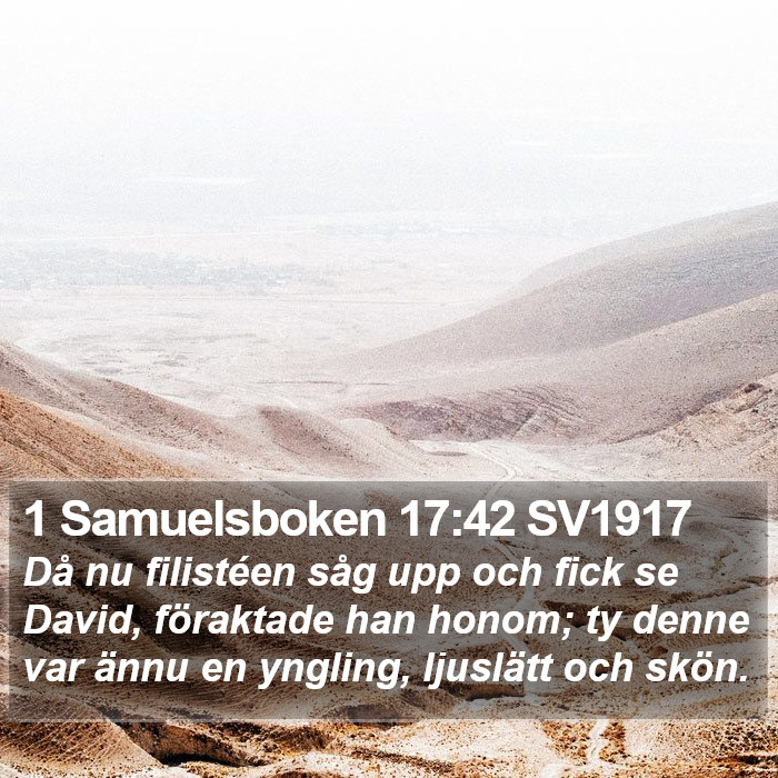 1 Samuelsboken 17:42 SV1917 Bible Study
