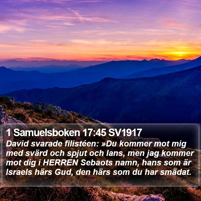 1 Samuelsboken 17:45 SV1917 Bible Study