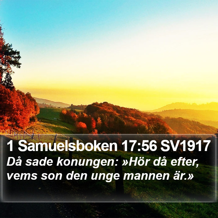 1 Samuelsboken 17:56 SV1917 Bible Study