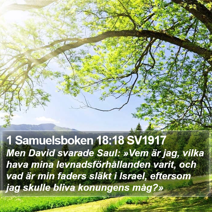 1 Samuelsboken 18:18 SV1917 Bible Study