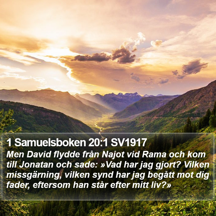 1 Samuelsboken 20:1 SV1917 Bible Study