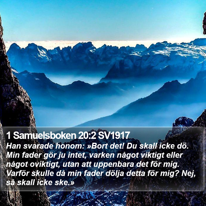 1 Samuelsboken 20:2 SV1917 Bible Study