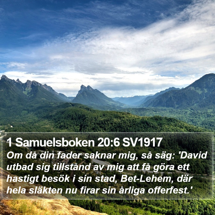 1 Samuelsboken 20:6 SV1917 Bible Study