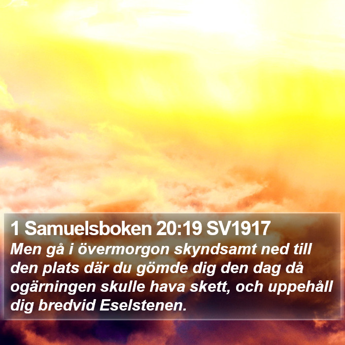 1 Samuelsboken 20:19 SV1917 Bible Study