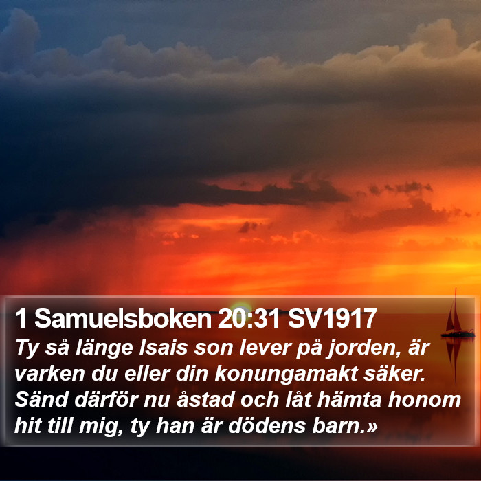 1 Samuelsboken 20:31 SV1917 Bible Study