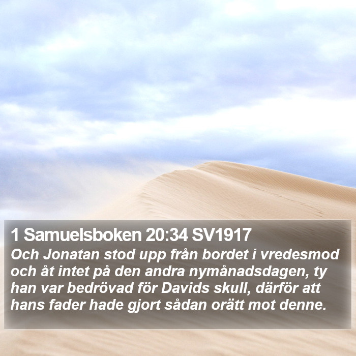 1 Samuelsboken 20:34 SV1917 Bible Study