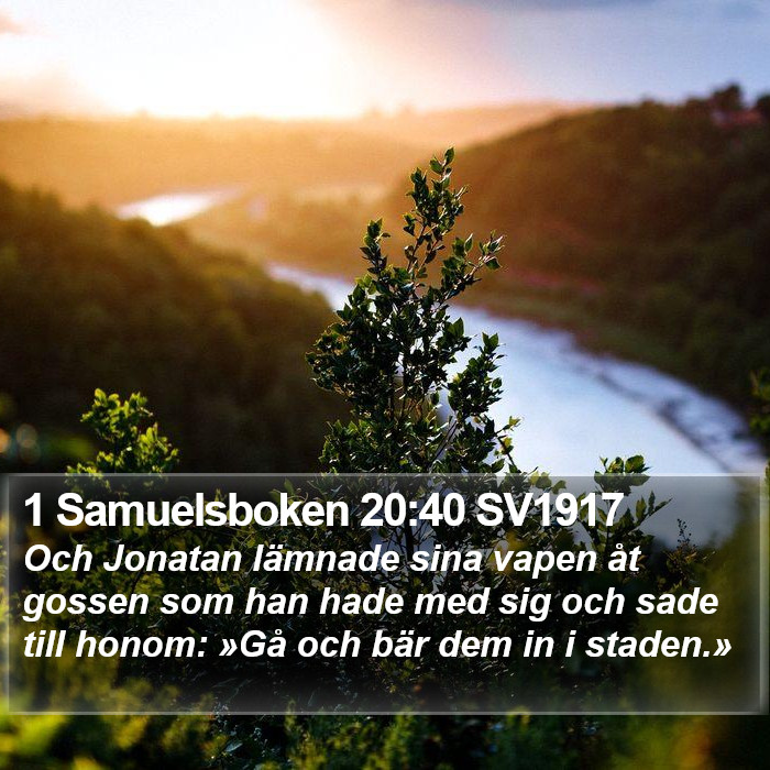 1 Samuelsboken 20:40 SV1917 Bible Study