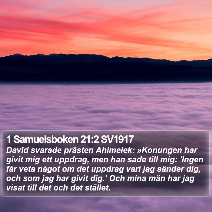 1 Samuelsboken 21:2 SV1917 Bible Study