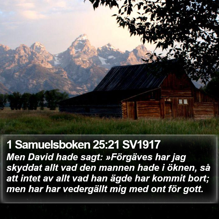 1 Samuelsboken 25:21 SV1917 Bible Study