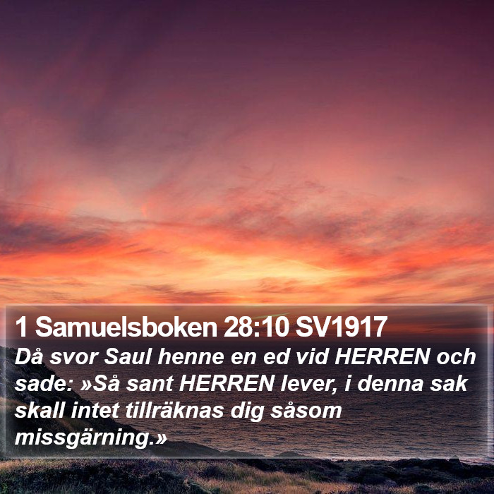 1 Samuelsboken 28:10 SV1917 Bible Study