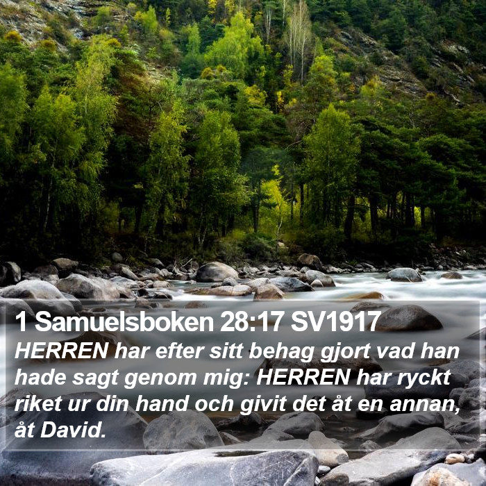 1 Samuelsboken 28:17 SV1917 Bible Study