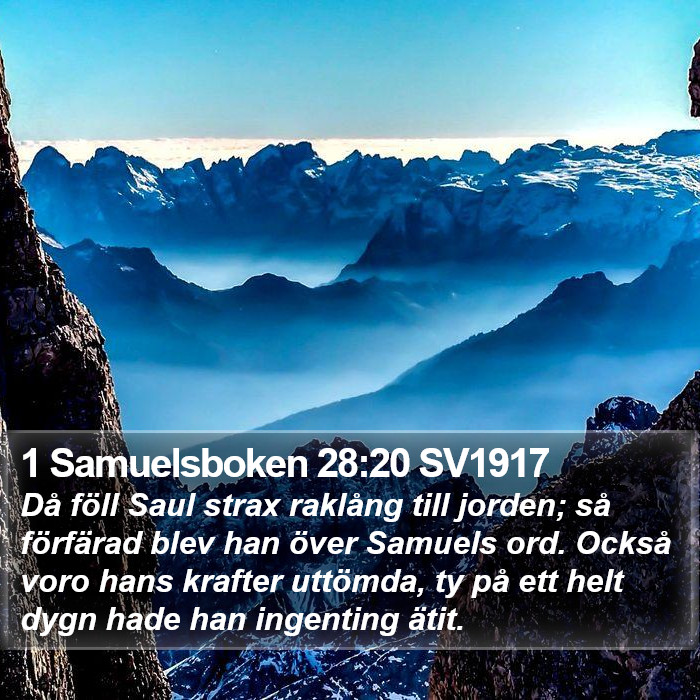 1 Samuelsboken 28:20 SV1917 Bible Study