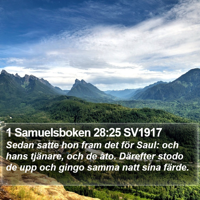 1 Samuelsboken 28:25 SV1917 Bible Study