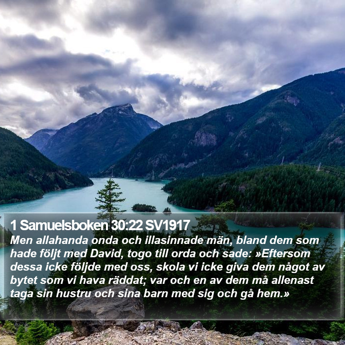 1 Samuelsboken 30:22 SV1917 Bible Study