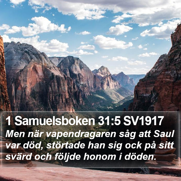 1 Samuelsboken 31:5 SV1917 Bible Study