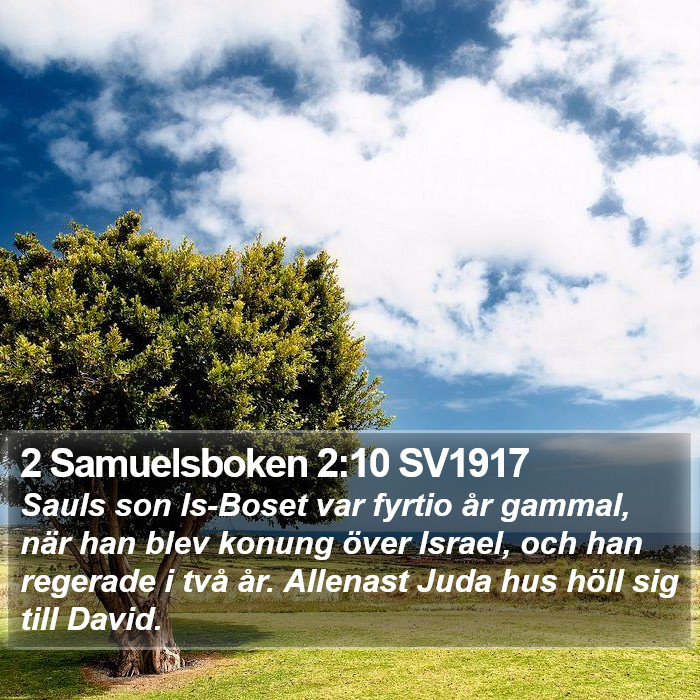 2 Samuelsboken 2:10 SV1917 Bible Study