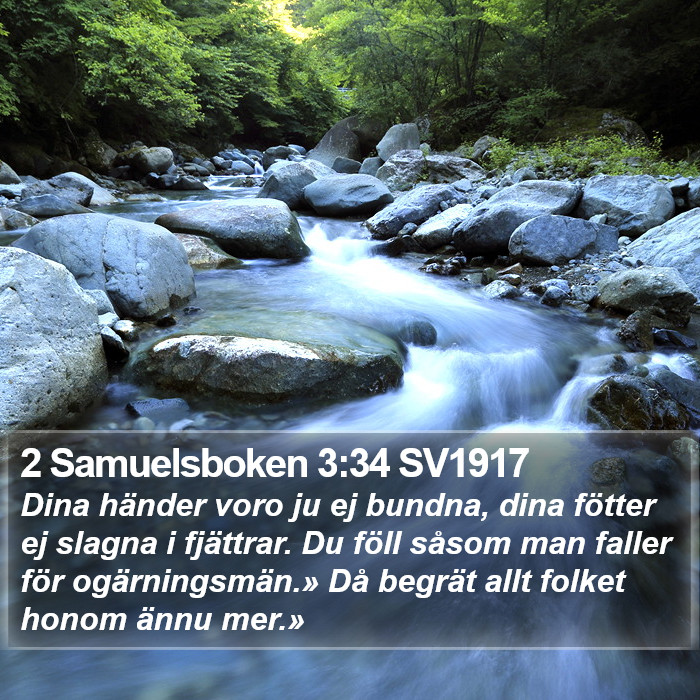 2 Samuelsboken 3:34 SV1917 Bible Study