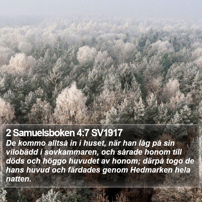 2 Samuelsboken 4:7 SV1917 Bible Study