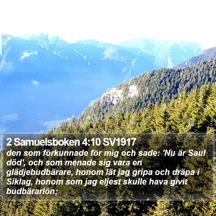 2 Samuelsboken 4:10 SV1917 Bible Study