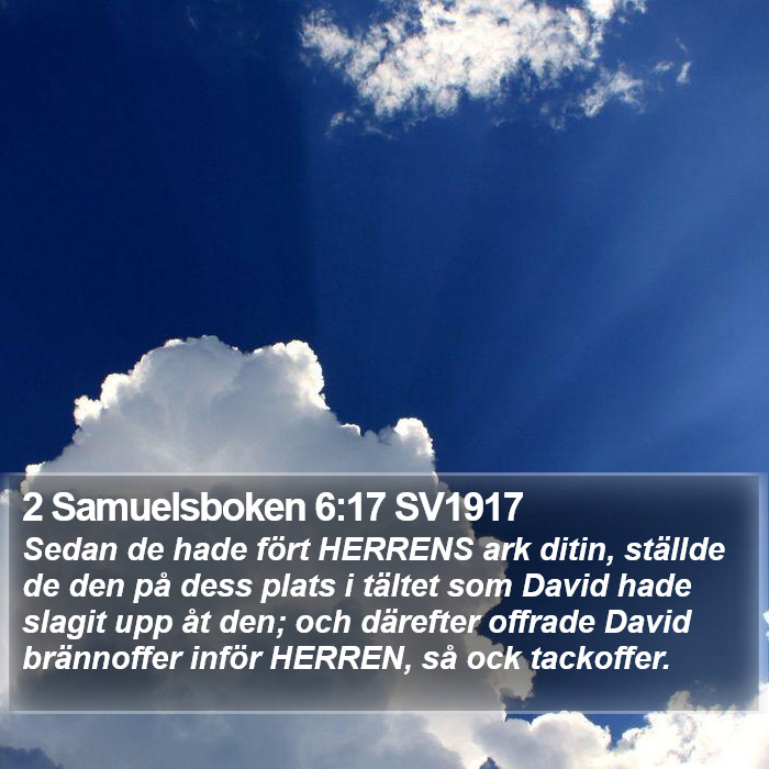 2 Samuelsboken 6:17 SV1917 Bible Study