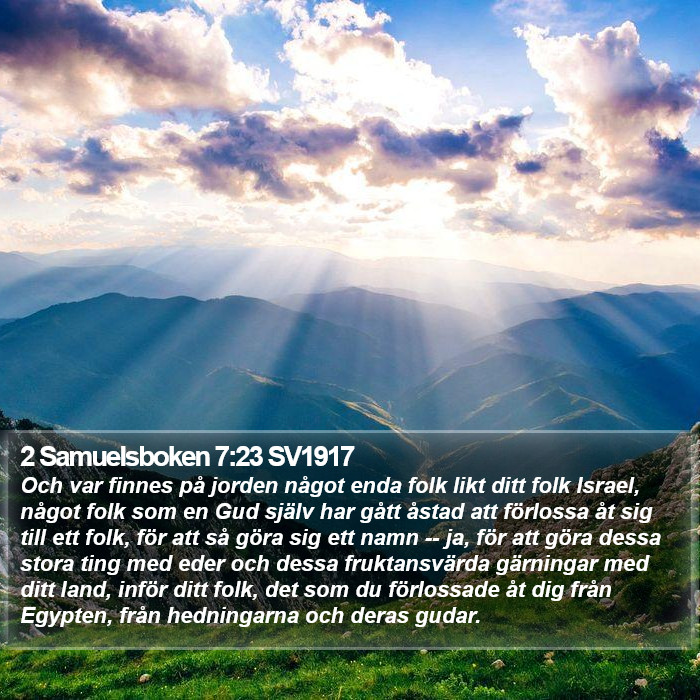 2 Samuelsboken 7:23 SV1917 Bible Study