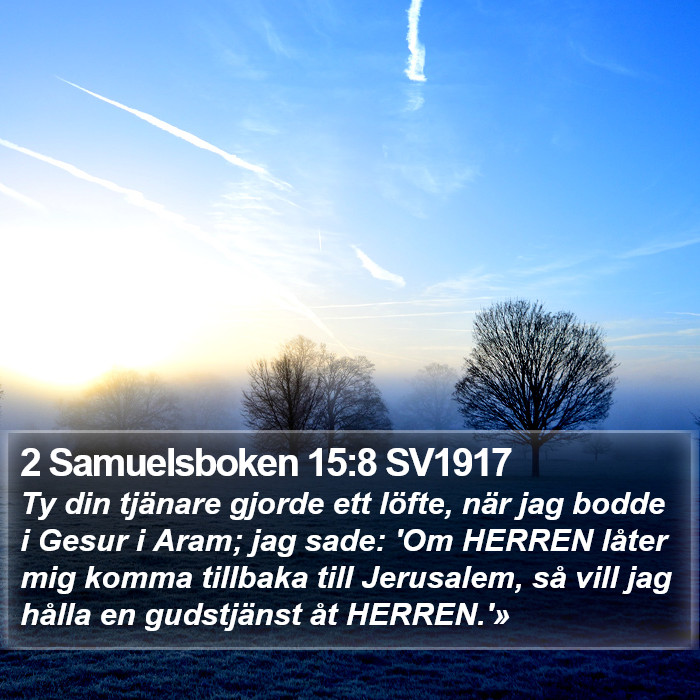 2 Samuelsboken 15:8 SV1917 Bible Study