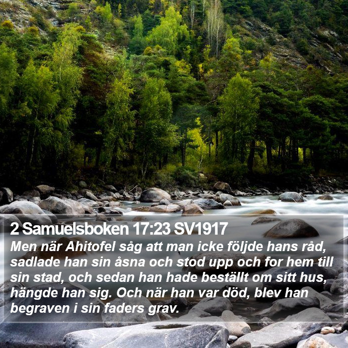 2 Samuelsboken 17:23 SV1917 Bible Study