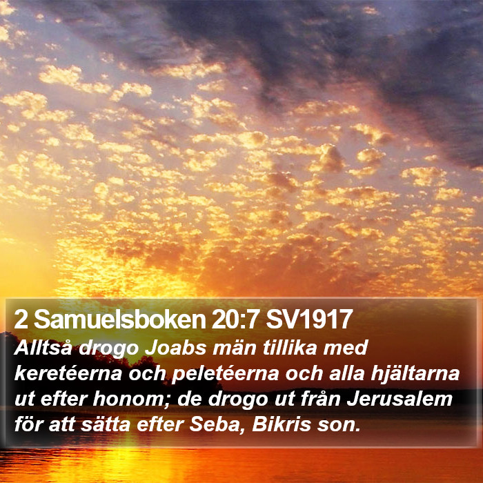 2 Samuelsboken 20:7 SV1917 Bible Study