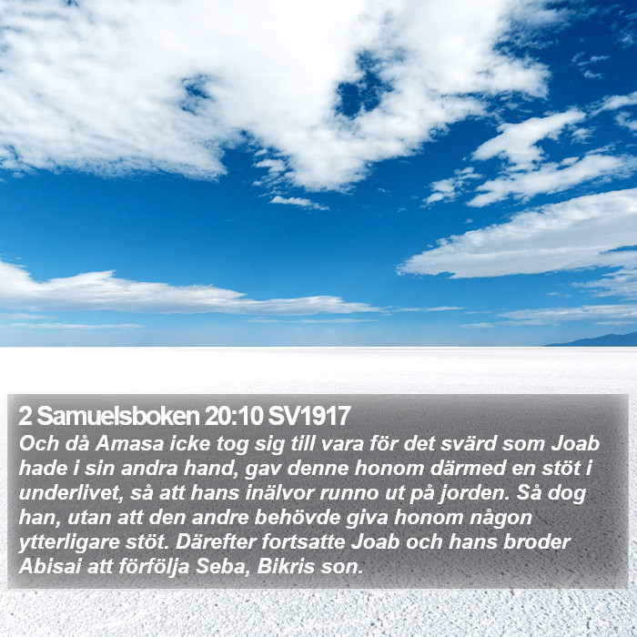 2 Samuelsboken 20:10 SV1917 Bible Study