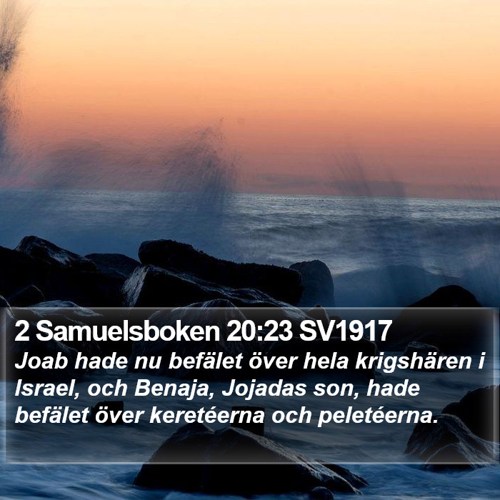 2 Samuelsboken 20:23 SV1917 Bible Study