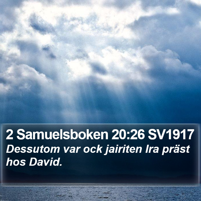 2 Samuelsboken 20:26 SV1917 Bible Study