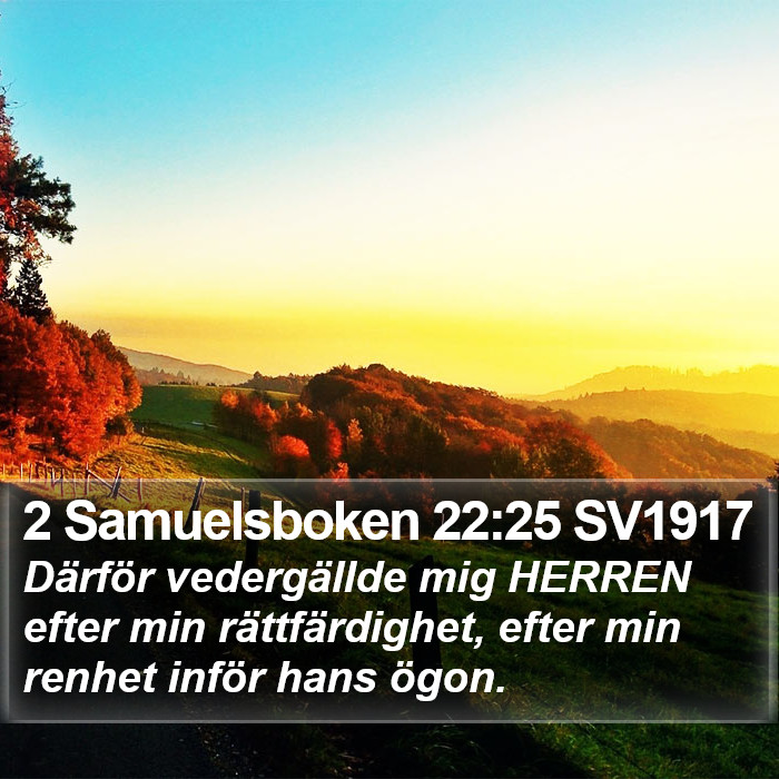 2 Samuelsboken 22:25 SV1917 Bible Study