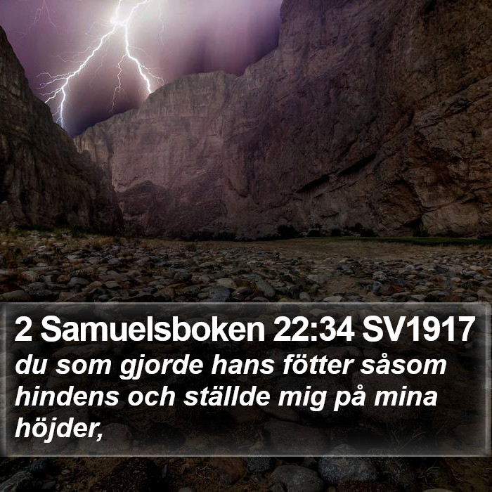 2 Samuelsboken 22:34 SV1917 Bible Study