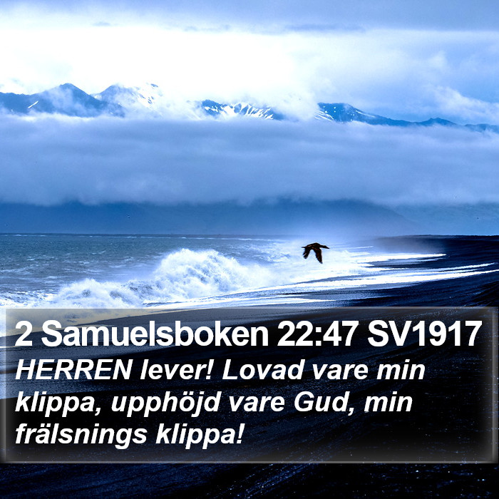 2 Samuelsboken 22:47 SV1917 Bible Study