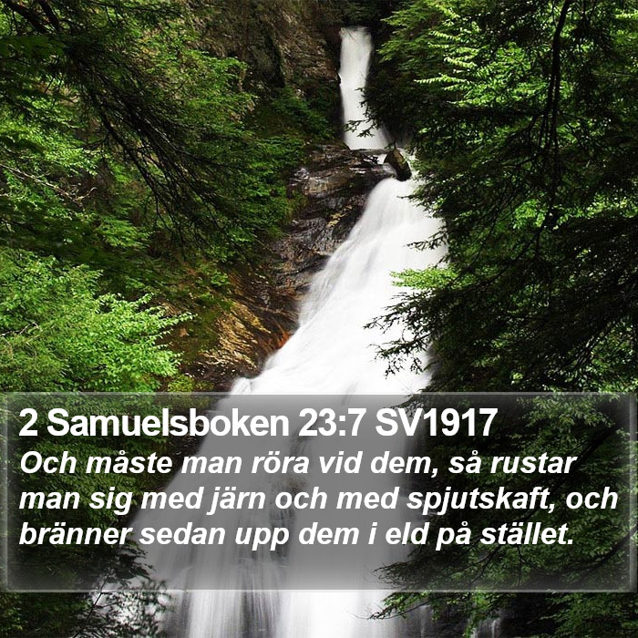 2 Samuelsboken 23:7 SV1917 Bible Study