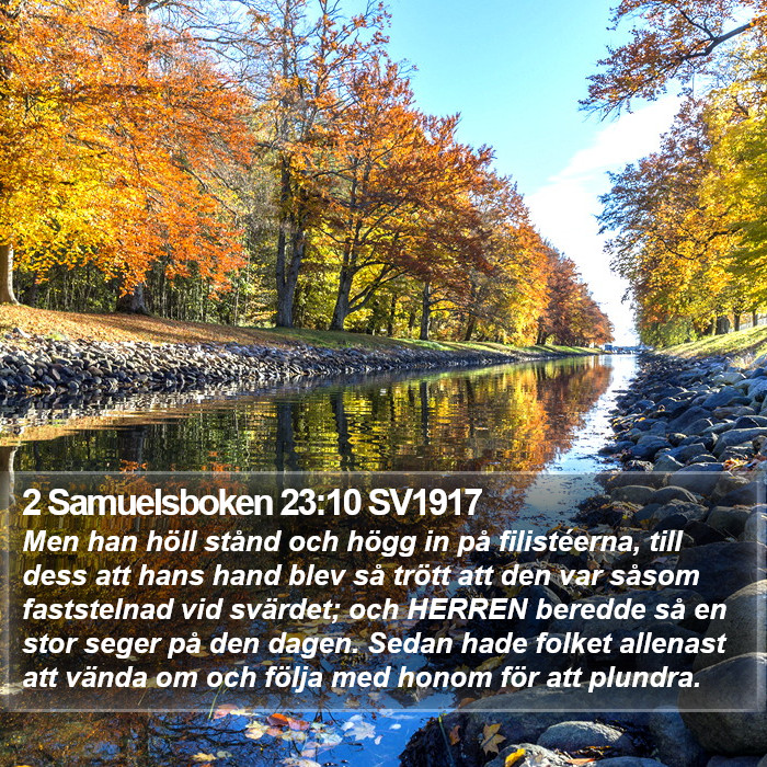 2 Samuelsboken 23:10 SV1917 Bible Study