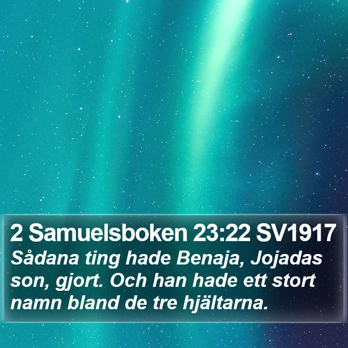2 Samuelsboken 23:22 SV1917 Bible Study