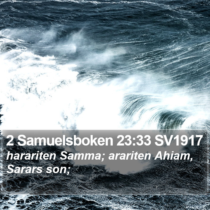 2 Samuelsboken 23:33 SV1917 Bible Study