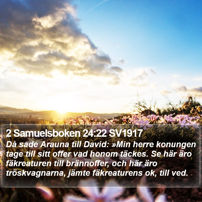 2 Samuelsboken 24:22 SV1917 Bible Study