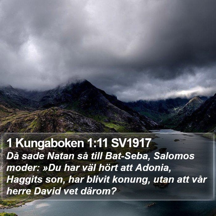 1 Kungaboken 1:11 SV1917 Bible Study