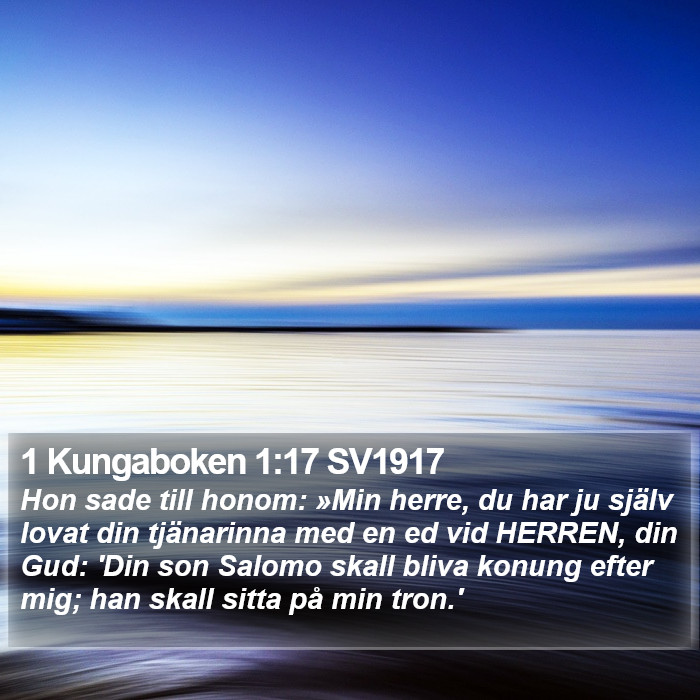 1 Kungaboken 1:17 SV1917 Bible Study