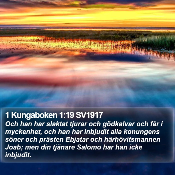 1 Kungaboken 1:19 SV1917 Bible Study