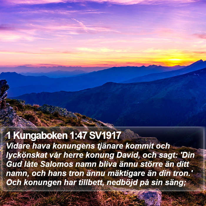 1 Kungaboken 1:47 SV1917 Bible Study