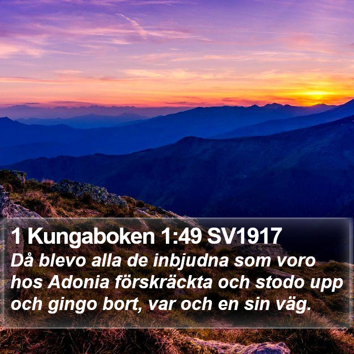 1 Kungaboken 1:49 SV1917 Bible Study