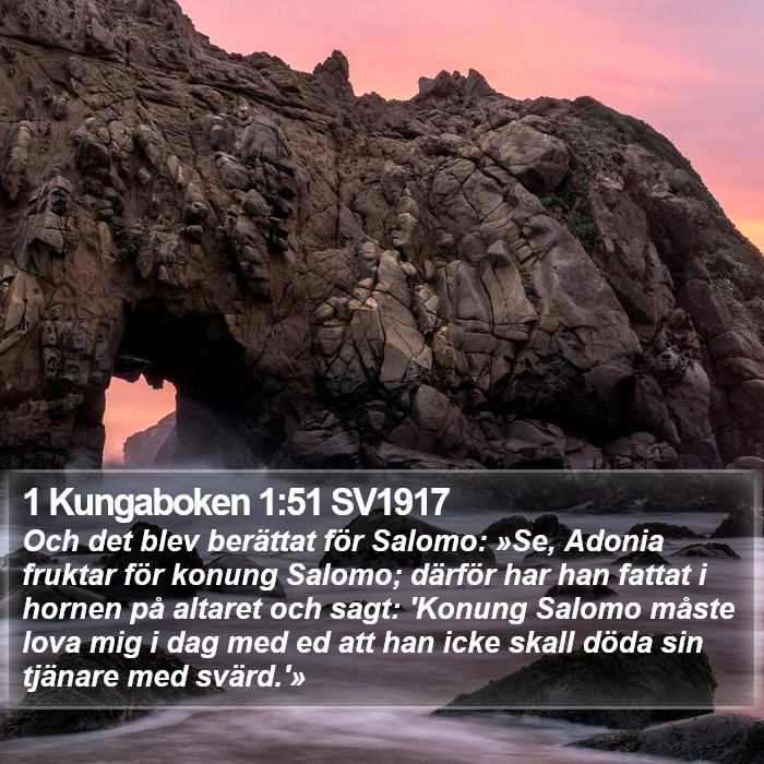 1 Kungaboken 1:51 SV1917 Bible Study