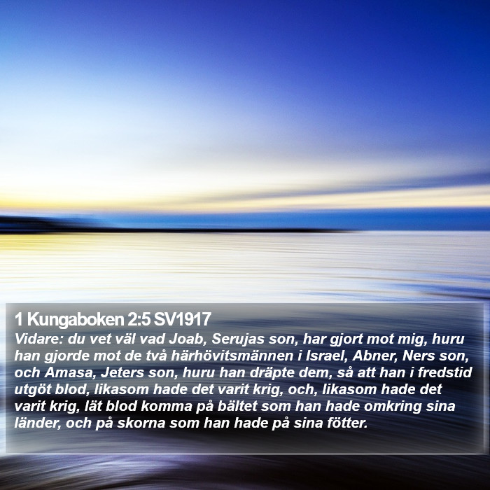 1 Kungaboken 2:5 SV1917 Bible Study