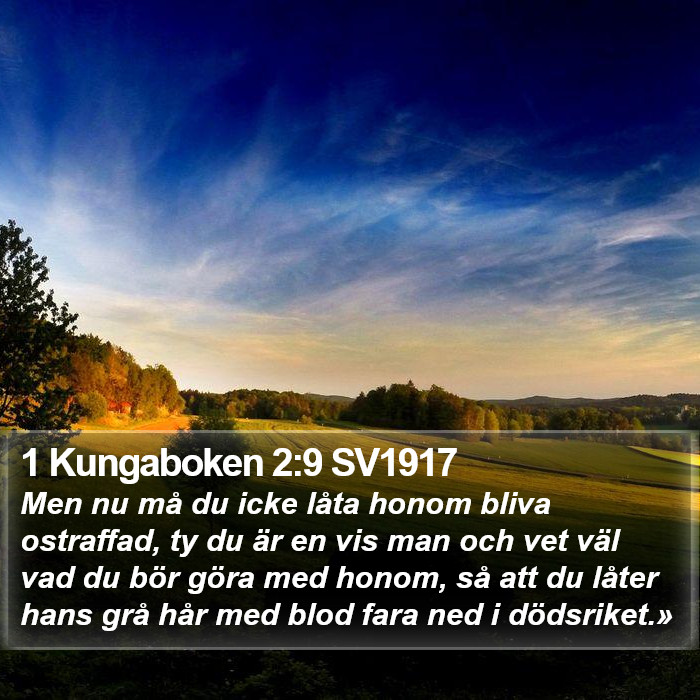 1 Kungaboken 2:9 SV1917 Bible Study