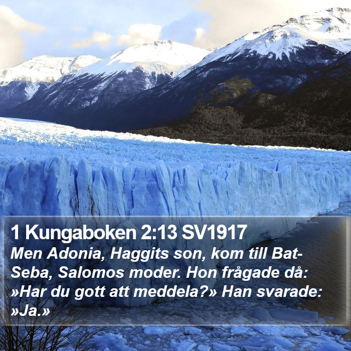 1 Kungaboken 2:13 SV1917 Bible Study