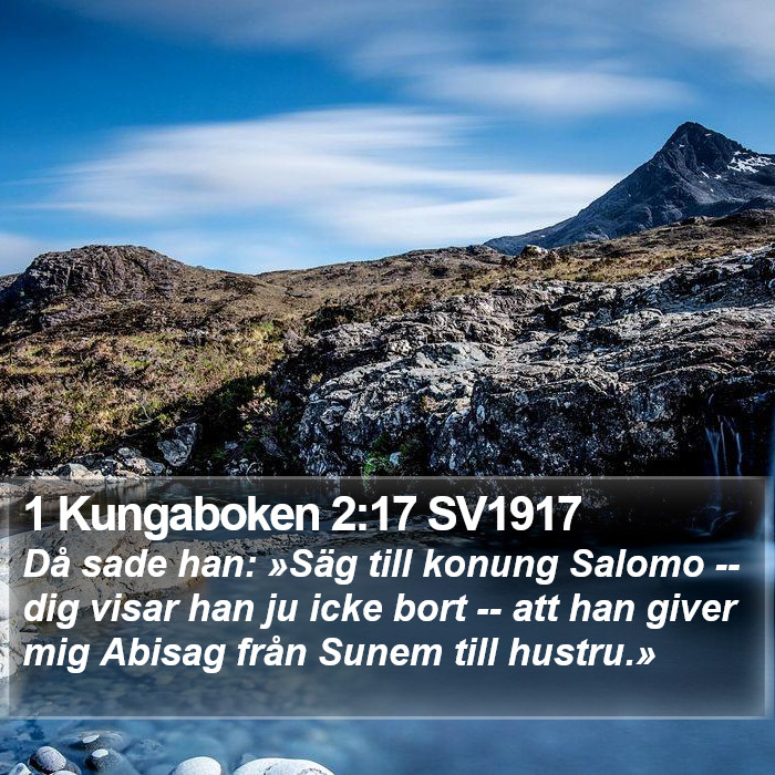 1 Kungaboken 2:17 SV1917 Bible Study
